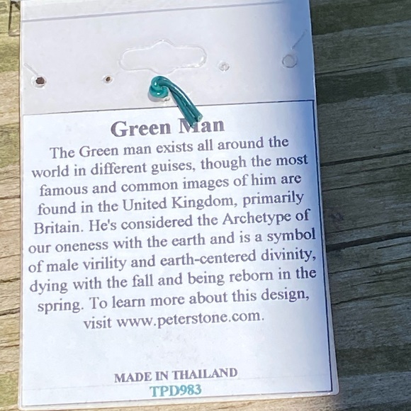 Green Man pendant .925 Sterling Silver Peter Stone - Picture 8 of 13